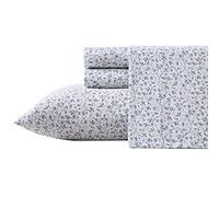 Laura Ashley Home Juego de sábanas tamaño Queen, Juego de Ropa de Cama de algodón Satinado Suave, Elegante, Suave y Transpirable, Color Verde zarza