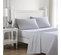 Laura Ashley Home - Sábanas King, Juego de Ropa de Cama de percal de algodón, decoración Fresca y Fresca del hogar (Emogen Morado, King)