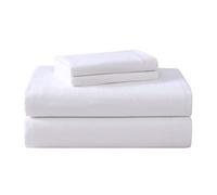 Laura Ashley Home - Sábanas Queen, Juego de Cama de Franela de algodón, Cepillado para Mayor suavidad y Comodidad (Blanco, Queen)