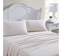 Laura Ashley Home - Sábanas Queen, Juego de Cama de Franela de algodón, Cepillado para Mayor suavidad y Comodidad (Evie Pink, Queen)