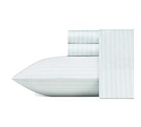 Laura Ashley Home Sábanas tamaño Queen, Juego de Ropa de Cama de algodón Satinado Suave, Elegante, Suave y Transpirable decoración del hogar (Azul ottie, 4 Piezas, Queen)