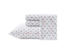 Laura Ashley - Juego de sábanas Individual XL, Juego de Ropa de Cama de percal de algodón súper Suave con Funda a Juego, Certificado Oeko-Tex (Aylesmore Ditsy Red, Individual XL)