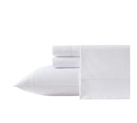 Laura Ashley - Juego de sábanas, Ropa de Cama de percal de algodón Transpirable con Fundas de Almohada a Juego, decoración Suave para el hogar (Blanco callop, matrimonial)