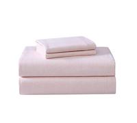Laura Ashley - Juego de sábanas tamaño Queen, Ropa de Cama de Franela de algodón Cepillado para Mayor suavidad y Comodidad (Rubor Brillante, Queen)