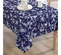 Laura Ashley Mantel decorativo, resistente a las arrugas y a las manchas, a prueba de derrames, tela de poliéster lavable de fácil cuidado para comedor, cocina, vacaciones y fiestas, 60 x 102 pulgadas