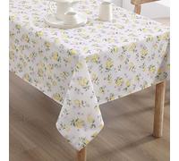 Laura Ashley Mantel Decorativo, Resistente a Las Arrugas y a Las Manchas, Repelente al Agua, fácil Cuidado, Tela de poliéster Lavable para Comedor, Cocina, Vacaciones y Fiestas, 60 x 102 Pulgadas