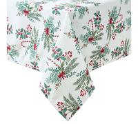 Laura Ashley Mantel Decorativo, Resistente a Las Arrugas y a Las Manchas, Repelente al Agua, fácil Cuidado, Tela de poliéster Lavable para Comedor, Cocina, Vacaciones, Fiesta, 60 x 102 Pulgadas,