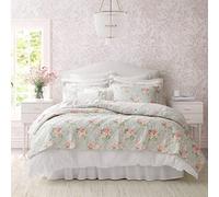 Laura Ashley Ropa de Cama Reversible de algodón con Fundas a Juego, decoración Ligera del hogar para Todas Las Estaciones, Rosa Melany, Individual