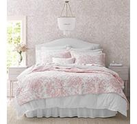 Laura Ashley Ropa de Cama Reversible de algodón con Fundas a Juego, decoración Ligera para el hogar para Todas Las Estaciones, Color Rosa Bedford, tamaño King