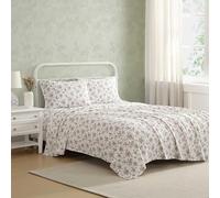 Laura Ashley - Sábanas de Cama King, Juego de Ropa de Cama de Franela de algodón con Fundas de Almohada a Juego, Cepillado para Mayor suavidad, Bolsillo Profundo, Certificado Oeko-Tex (Le Fleur Pink)