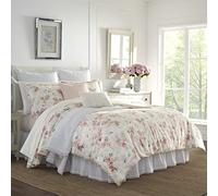 Laura Ashley Wisteria - Juego de Ropa de Cama, algodón, Rosa/Verde/Blanco Roto, tamaño Individual