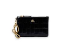 Lauren Ralph Lauren para mujer. 432979863005 Tarjetero de piel con cremallera negro (OSFA), Casual, Clásico