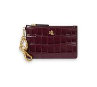 Lauren Ralph Lauren para mujer. 432979863006 Tarjetero de piel con cremallera granate (OSFA), Casual, Clásico