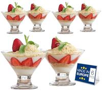 LAV Crema de cristal helado de postre Bowl - 165 ml - Pack de 6 tazones de helado Copas