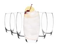 LAV Empire Highball - Juego de 6 vasos transparentes de 510 ml, vasos altos de vidrio para agua, ginebra, jugo, cóctel, bebida, vasos