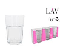 LAV Set de 3 Vasos de Refresco Aras 365cc