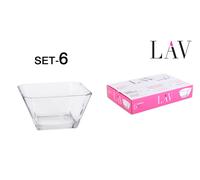 LAV Set de 6 cuencos cuadrados Karen 10.5cm