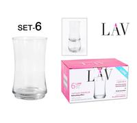 LAV Set de 6 vasos de vidrio Lune 365cc