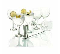 LAV - Set Gin Tonic con 6 Copas de Balón, 1 Vaso Dosificador, 1 Cuchara Mezcladora y Recetario