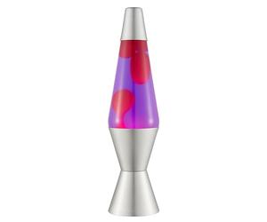 LAVA® - Lámpara Lava 2121, cera rosa, líquido morado, base y tapa plateados, original de 14,5 pulgadas. Lámpara de movimiento marca LAVA®