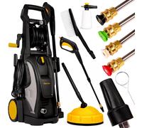 Lavaadora a presión de 2400W, 180 bares, modelo BESTEN BE0002913, con motor de inducción, bomba de aluminio, caudal de 480 l/h, y juego de accesorios
