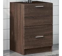 Lavabo 40x37x59 cm Madera Mecanizada Marrón Roble | 1 cajón,1 compartimiento,bandeja para lavabo,montaje en pared,sujetadores incluidos,fácil de limpiar