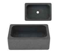 vidaXL Lavabo de 45x30x15 cm, piedra natural negra