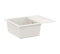 vidaXL Lavabo blanco, 620 x 500 mm, compuesto de 80% cuarzo y 20% resina