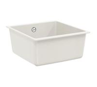 vidaXL: Lavabo, 80% cuarzo y 20% resina, 430 x 460 mm, blanco