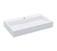 vidaXL Lavabo resina mineral/mármol blanco sanitario para baño con grifo – Varias dimensiones