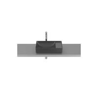 Lavabo Asimétrico de Sobre Encimera Fineceramic 55x34x12cm Negro Mate Roca