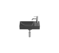 Lavabo Asimétrico Mural Compacto 45x26x15cm Negro Mate Roca