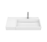 Lavabo Asimétrico Mural con Cubeta Derecha Porcelana 80x43x15cm Blanco Mate Roca