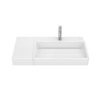 Lavabo Asimétrico Mural con Cubeta Derecha Porcelana 80x43x15cm Roca