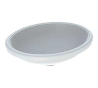 Lavabo bajo encimera ovalado VariForm de Geberit, 500x400mm, sin agujero para grifo, sin rebosadero, 500755012, Color: Blanco - CM