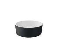 Lavabo circular de 45 cm en porcelana negra diseño moderno Round de Unisan - Con sifón