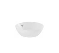 Lavabo circular de porcelana blanca diseño elegante y moderno Sanlife de Unisan - Con sifón y válvula redonda