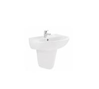 Lavabo con Semi Pedestal 55 cm CETUS Unisan - Porcelana Blanca - Con válvula redonda