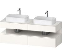 Lavabo consola Collection One de Duravit, 2 extraíbles, 2 cajones, 2 huecos, 1600x550x600mm, hueco blanco alto brillo, QA4779022840000, Color: Supermatt blanco