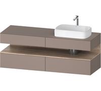 Lavabo consola Collection One de Duravit, 2 extraíbles, 2 cajones, hueco derecha, 1600x550x600mm, hueco roble jaspeado, QA4778055430000, Color: Basalto mate