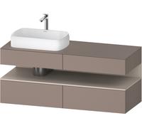 Lavabo consola Collection One de Duravit, 2 extraíbles, 2 cajones, recortable izquierda, 1400x550x600mm, nicho taupe mate, QA4765091430000, Color: Basalto mate