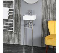 Lavabo Consola de 280mm con Estructura para Lavabo Cromada - Halwell