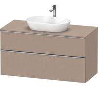 Lavabo consola Duravit D-Neo, suspendido, 1200x664x550mm, 1 extraíble, 1 cajón, con tirador de acero inoxidable cepillado, DE4969070750000, Color: Lino mate decorativo