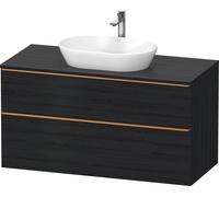 Lavabo consola Duravit D-Neo, suspendido, 1200x664x550mm, 1 extraíble, 1 cajón, con tirador de bronce cepillado, DE4969004160000, Color: Decoración roble negro