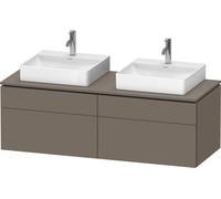 Lavabo consola Duravit L-Cube, suspendido, incluye placa consola, 4 extraíbles, para dos lavabos, 1420x482x550mm, LC4872B90900000, Color: Flanela Gris seda lacado mate
