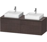 Lavabo consola Duravit L-Cube, suspendido, incluye placa consola, 4 extraíbles, para dos lavabos, 1420x482x550mm, LC4872B72720000, Color: roble oscuro cepillado chapa de madera auténtica