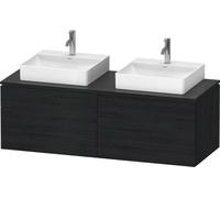 Lavabo consola Duravit L-Cube, suspendido, incluye placa consola, 4 extraíbles, para dos lavabos, 1420x482x550mm, LC4872B16160000, Color: Decoración roble negro