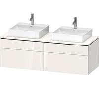 Lavabo consola Duravit L-Cube, suspendido, incluye placa consola, 4 extraíbles, para dos lavabos, 1420x482x550mm, LC4872B85850000, Color: Laca blanca de alto brillo