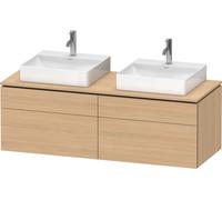 Lavabo consola Duravit L-Cube, suspendido, incluye placa consola, 4 extraíbles, para dos lavabos, 1420x482x550mm, LC4872B30300000, Color: Decoración roble natural