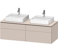 Lavabo consola Duravit L-Cube, suspendido, incluye placa consola, 4 extraíbles, para dos lavabos, 1420x482x550mm, LC4872B83830000, Color: Decoración supermate color topo
